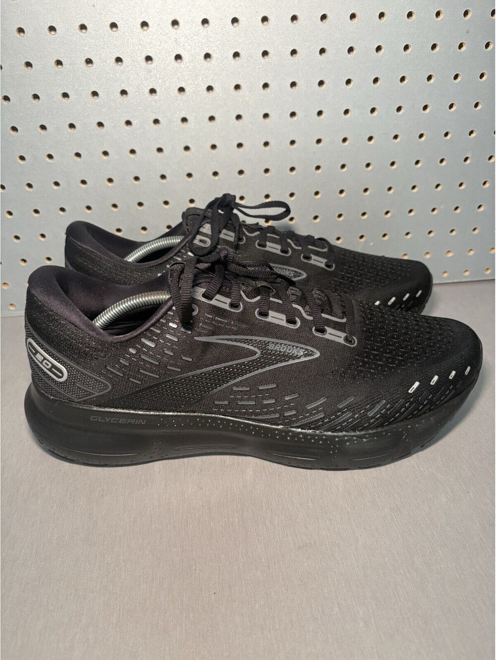 Brooks Glycerin 20 Running Shoes Mens Sz 14 Wide 2E Triple Black Sneakers